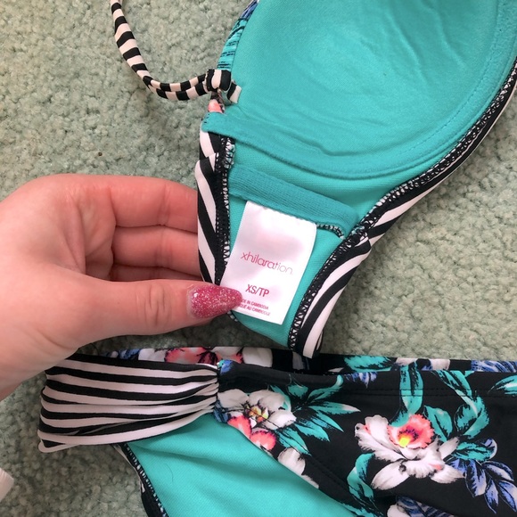 Adorable Xhilaration Floral Teal Bikini - Picture 8 of 10